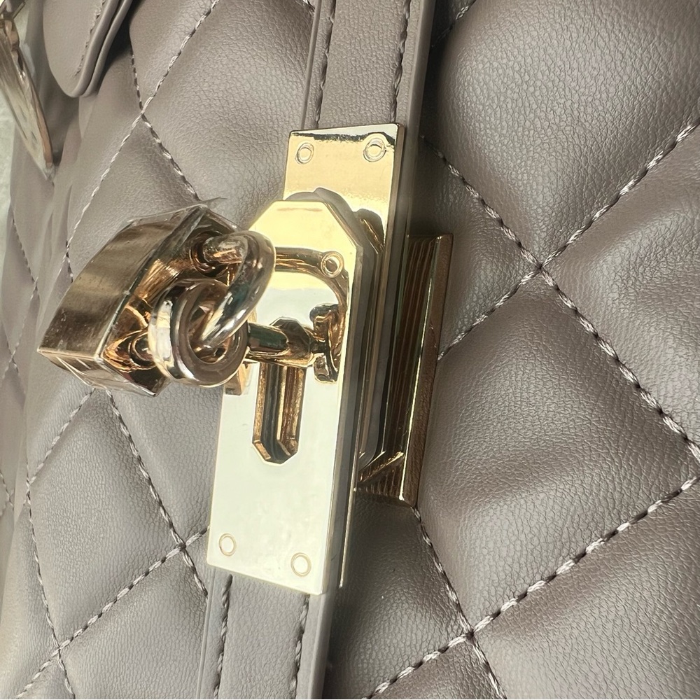 Studio Badgley Mischka Vegan Leather Tote, in Taupe. - Picture 10 of 16